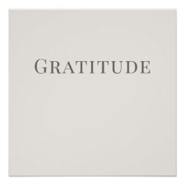 Gratitude – Minimal Typography Wall Art ポスター