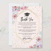 Gratitude Purple watercolor flowers with gold  招待状 (正面)