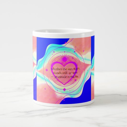 Gratitude Remains™: A Love-Led Morning & Night Mug ジャンボコーヒーマグカップ (正面)