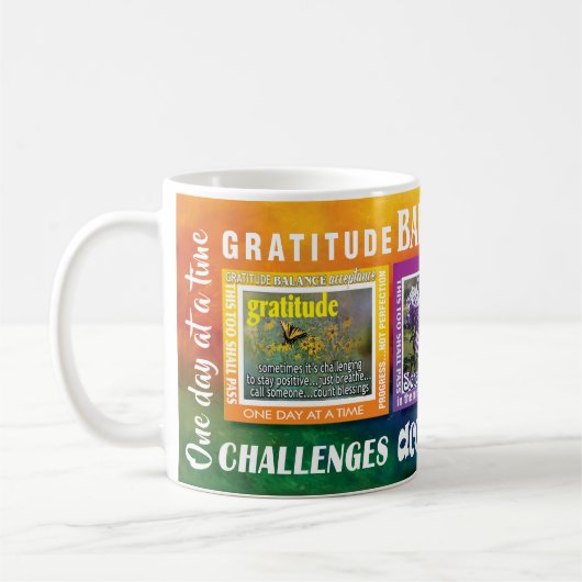 gratitude serenity acceptance slogans mug コーヒーマグカップ (左)