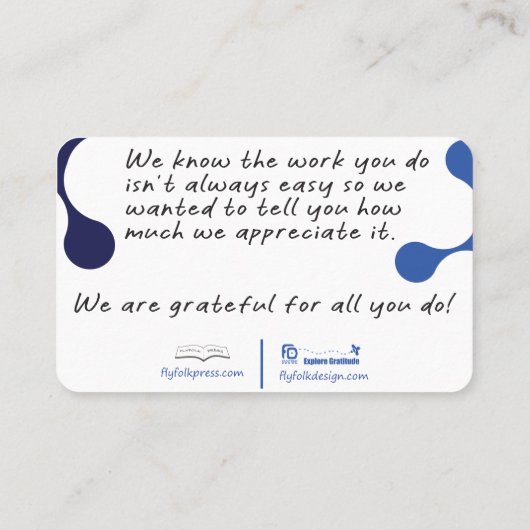 Gratitude Thank You Card - 3.54 x 2.165 名刺 (裏面)