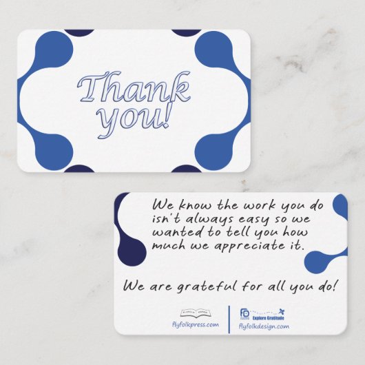 Gratitude Thank You Card - 3.54 x 2.165 名刺 (正面/裏面)