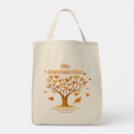 'Gratitude Tree' Grocery Tote Bag トートバッグ (裏面)