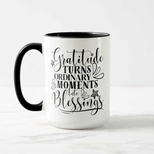 “Gratitude Turns Ordinary Moments Into BlessingMug マグカップ (左)
