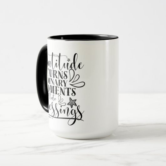 “Gratitude Turns Ordinary Moments Into BlessingMug マグカップ (正面左)