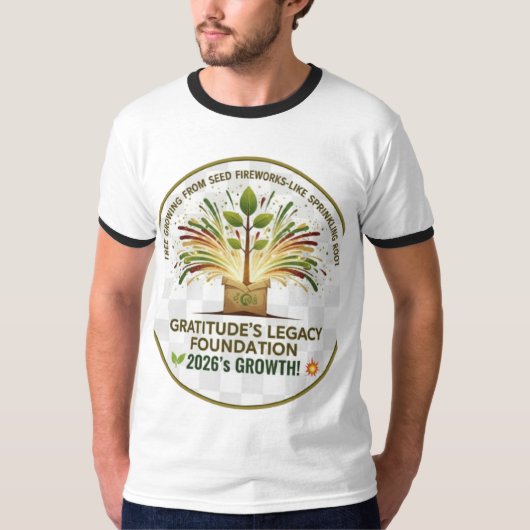 Gratitude's Legacy Foundation 2026 グロースツリーTシャツ Tシャツ (正面)