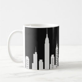 Gratte ciel blanc fond noir コーヒーマグカップ