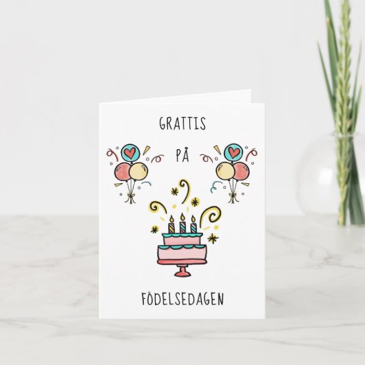 Grattis på födelsedagen | Happy Birthday カード (正面)