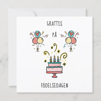 Grattis på födelsedagen | Happy Birthday カード