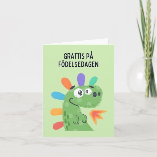 Grattis pedelsedagen、スウェーデンの誕生日 カード (正面)