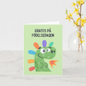 Grattis pedelsedagen、スウェーデンの誕生日 カード (黄色い花)