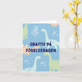 Grattis pedelsedagen、スウェーデンの誕生日 カード (黄色い花)