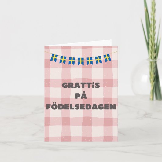 Grattis pedelsedagen，スウェーデン語ハッピーバースデー カード (正面)