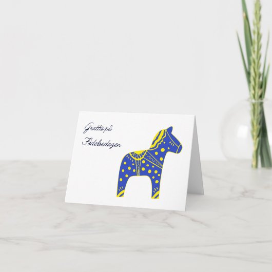 Grattis pelsedagenスウェーデンの誕生日 カード (正面)