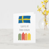 Grattis pelsedagenスウェーデンの誕生日 カード (黄色い花)