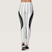 Grau gestreift Herz weiß gepunktet 80er Leggings レギンス (裏面)