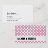 grau schwarz rosa visitenkarte 名刺 (正面/裏面)