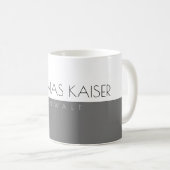 Grau Weiße Tasse mit eigenen Namen Gestalten コーヒーマグカップ (正面右)