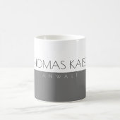 Grau Weiße Tasse mit eigenen Namen Gestalten コーヒーマグカップ (中央)