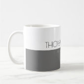 Grau Weiße Tasse mit eigenen Namen Gestalten コーヒーマグカップ (左)