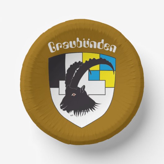 Graubünden, Grigioni, Grischun Pappteller ペーパーボウル (正面)