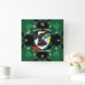 Graubünden Grischun Grigioni Schweiz Svizra Uhr スクエア壁時計 (ホーム)