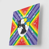 Graubünden Grischun Grigioni Schweiz Svizra Uhr スクエア壁時計 (傾斜)