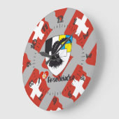 Graubünden Grischun Grigioni Schweiz Svizra Uhr ラージ壁時計 (傾斜)