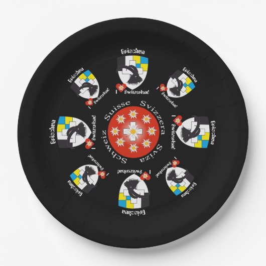 Graubünden Schweiz Pappteller ペーパープレート (正面)