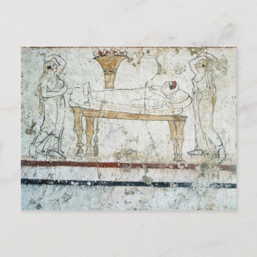 Graudioの墓からフレスコ， c.480 BC ポストカード (正面)