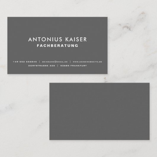 Graue professionelle elegante moderne 名刺 (正面/裏面)