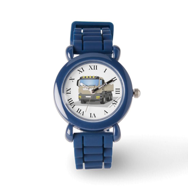 grauer Baustellen LKW 腕時計 (正面)