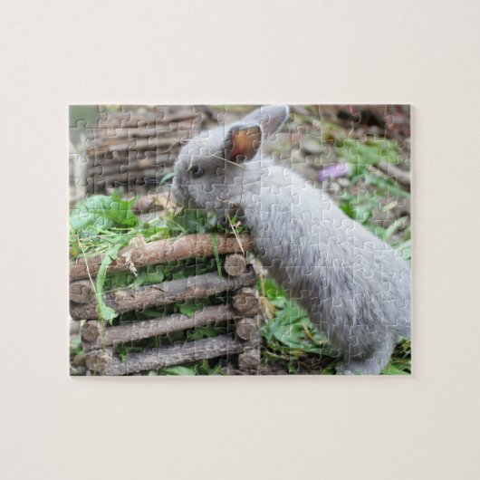 graues Häschen Osterhase 5 Puzzle ジグソーパズル (横)