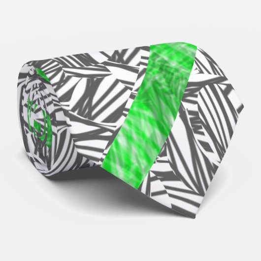 Gravata com trasos preto e detalhe verde ネクタイ (ロール)