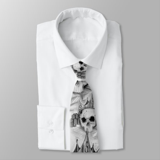 Gravata de caveira / Necktie Skull and gold ネクタイ (タイ)