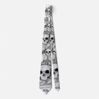 Gravata de caveira / Necktie Skull and gold ネクタイ