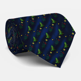 Gravata padronagem natal, azul, verde,dourado ネクタイ