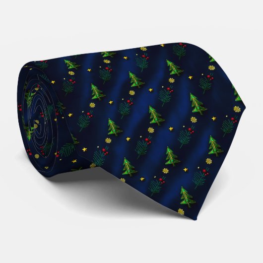 Gravata padronagem natal, azul, verde,dourado ネクタイ (ロール)
