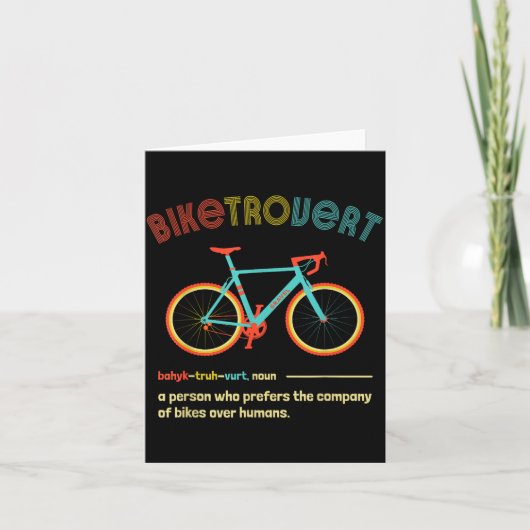 Gravel Bike Biketrovert Funny Cycling Quote Introv カード (正面)