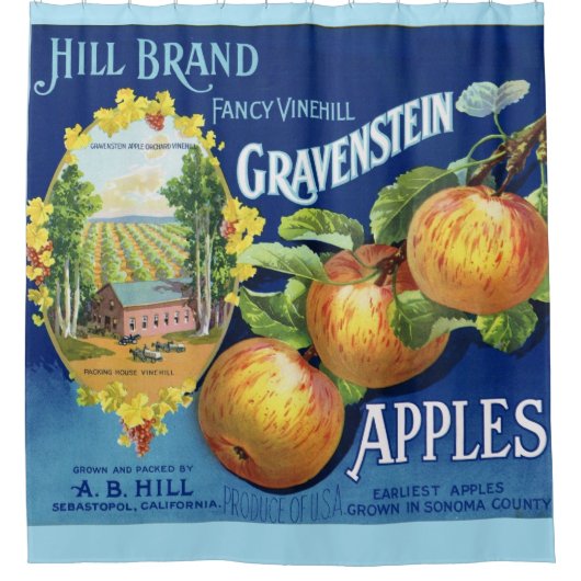 Gravensteinアップルシャワーカーテン シャワーカーテン (正面)