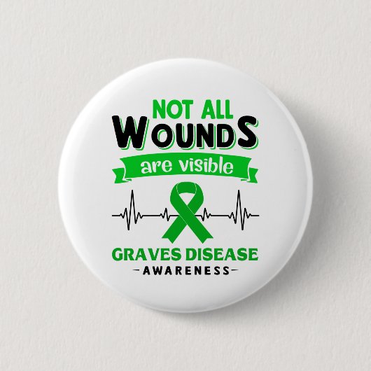 Graves Disease Awareness Month Ribbon Gifts 缶バッジ (正面)