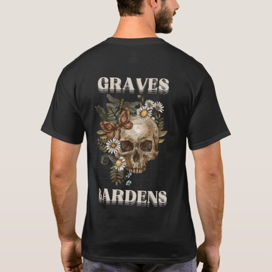 Graves Gardens Aesthetic Dark Retro Rock Men's Tシャツ (裏面)