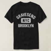 Gravesend Brooklyn NYC Gym Style Distressed White  Tシャツ (デザイン正面)