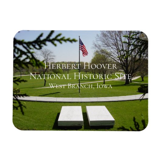 Gravesite、HerbertとLou Hoover、Iowa マグネット (横)