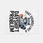 Graveyard Raccoon Funny Work Humor That Sounds Lik フリースブランケット (正面(横))