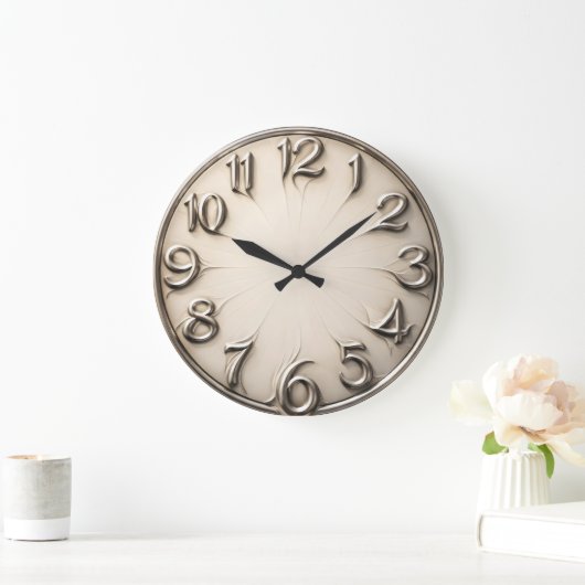 Gravitational Drift — Surreal Distorted Numeral ラージ壁時計 (ホーム)