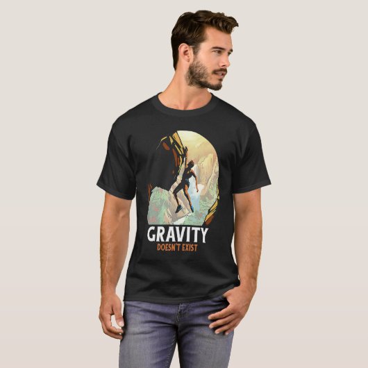 Gravity Doesn't Exist Mountain Climber Tシャツ (正面フル)