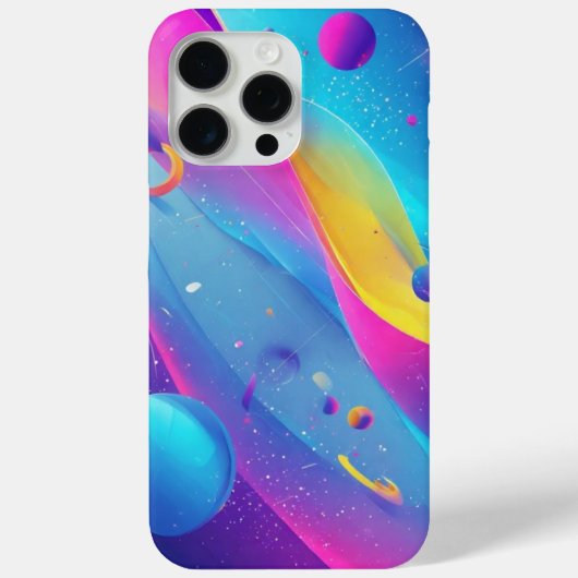 Gravity Flow: Neon Abstract Art Phone Case Case-Mate iPhoneケース (裏面)