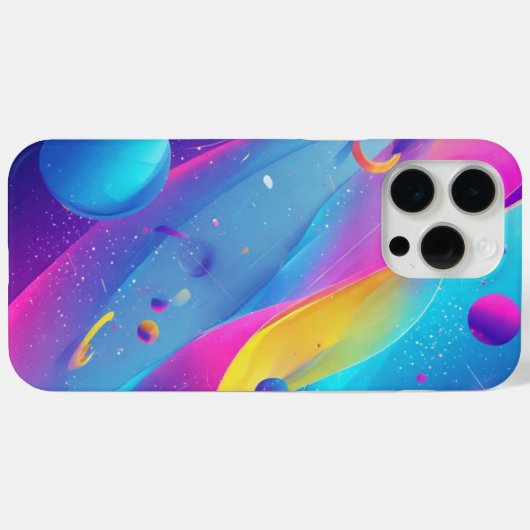Gravity Flow: Neon Abstract Art Phone Case Case-Mate iPhoneケース (裏面 (横))