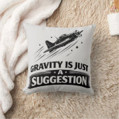 Gravity Is Just Suggestion Pilot Humor Tee クッション (ブランケット)